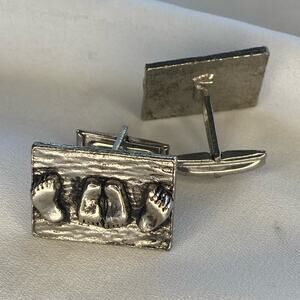 Rare Vintage Cufflinks Couple Love Making Feet by Kim Craftsman